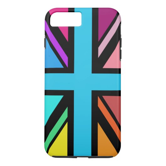 Union Jack/Flag veelkleurig + zwart ontwerp Case-Mate iPhone Case (Achterkant)