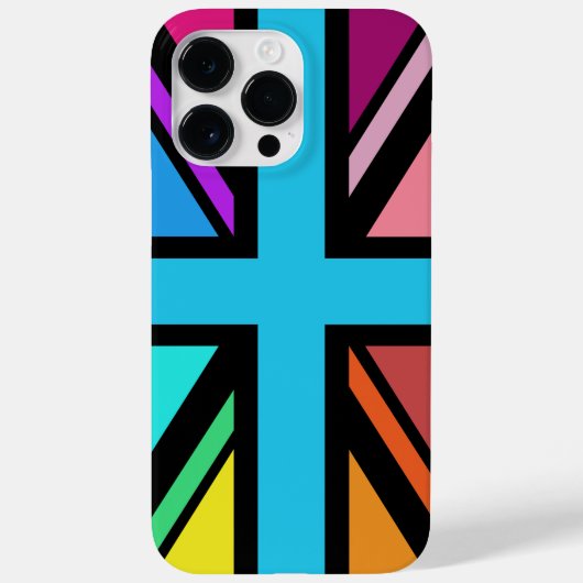 Union Jack/Flag veelkleurig + zwart ontwerp Case-Mate iPhone Case (Achterkant)