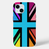 Union Jack/Flag veelkleurig + zwart ontwerp Case-Mate iPhone Case (Achterkant)