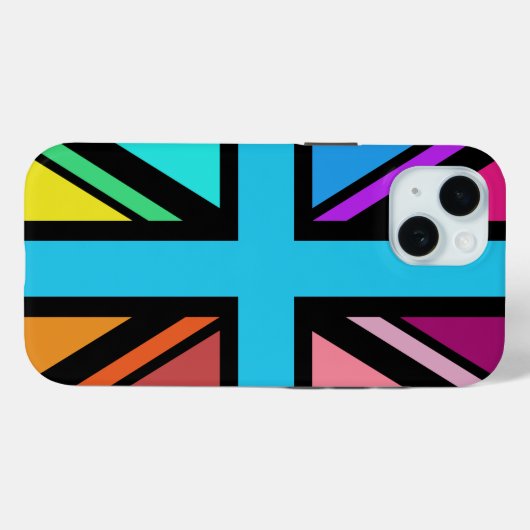Union Jack/Flag veelkleurig + zwart ontwerp Case-Mate iPhone Case (Achterkant (horizontaal))