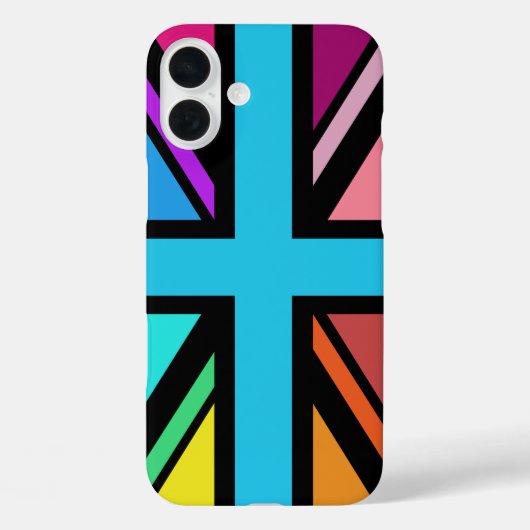 Union Jack/Flag veelkleurig + zwart ontwerp Case-Mate iPhone Case (Achterkant)