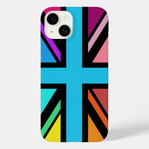 Union Jack/Flag veelkleurig + zwart ontwerp Case-Mate iPhone 14 Hoesje