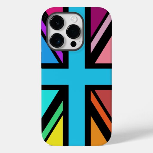 Union Jack/Flag veelkleurig + zwart ontwerp Case-Mate iPhone Case (Achterkant)