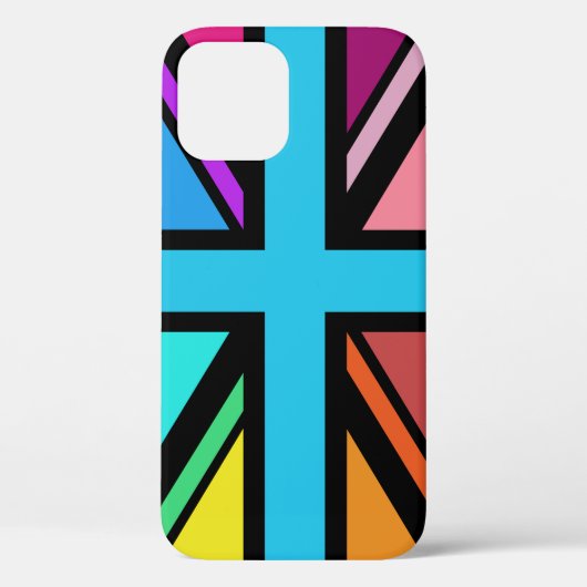Union Jack/Flag veelkleurig + zwart ontwerp Case-Mate iPhone Case (Achterkant)