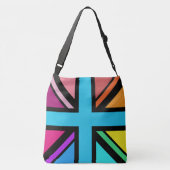 Union Jack/Flag veelkleurig + zwart ontwerp Crossbody Tas (Achterkant)