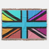 Union Jack/Flag veelkleurig + zwart ontwerp Deken (Voorkant)
