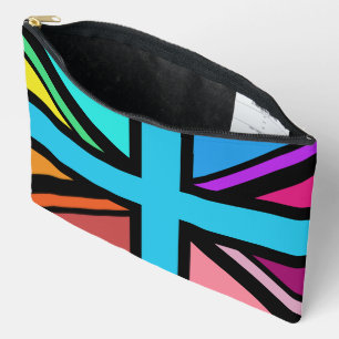 Union Jack/Flag veelkleurig + zwart ontwerp Etui