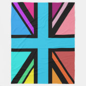 Union Jack/Flag veelkleurig + zwart ontwerp Fleece Deken (Voorkant)