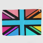 Union Jack/Flag veelkleurig + zwart ontwerp Golfhanddoek (Horizontaal)