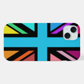 Union Jack/Flag veelkleurig + zwart ontwerp iPhone Hoesje (Achterkant horizontaal)