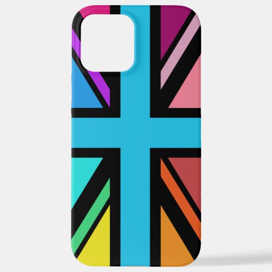 Union Jack/Flag veelkleurig + zwart ontwerp iPhone Hoesje (Achterkant)