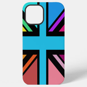 Union Jack/Flag veelkleurig + zwart ontwerp iPhone 12 Pro Max Hoesje