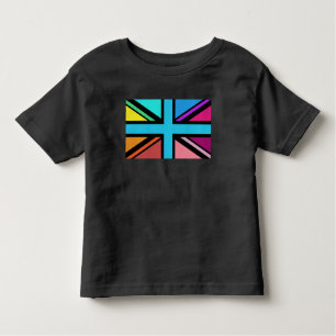 Union Jack/Flag veelkleurig + zwart ontwerp Kinder Shirts