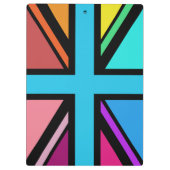 Union Jack/Flag veelkleurig + zwart ontwerp Klembord (Achterkant)
