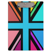 Union Jack/Flag veelkleurig + zwart ontwerp Klembord (Voorkant)