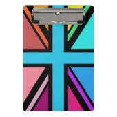 Union Jack/Flag veelkleurig + zwart ontwerp Mini Klembord (Voorkant)