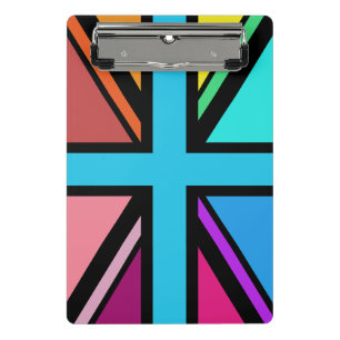 Union Jack/Flag veelkleurig + zwart ontwerp Mini Klembord