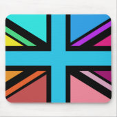 Union Jack/Flag veelkleurig + zwart ontwerp Muismat (Voorkant)
