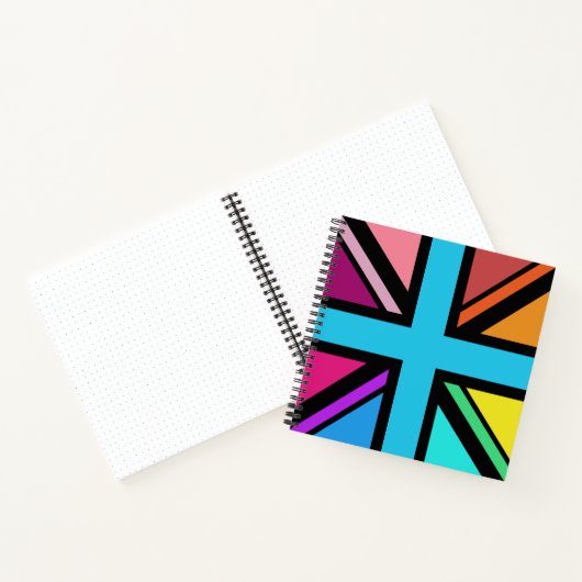 Union Jack/Flag veelkleurig + zwart ontwerp Notitieboek (Binnen)