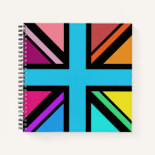 Union Jack/Flag veelkleurig + zwart ontwerp Notitieboek (Voorkant)