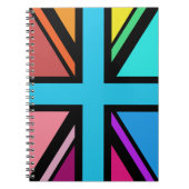 Union Jack/Flag veelkleurig + zwart ontwerp Notitieboek (Voorkant)