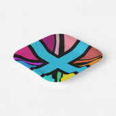 Union Jack/Flag veelkleurig + zwart ontwerp Papieren Bordje (Gebogen)