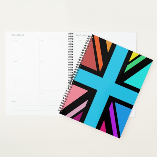 Union Jack/Flag veelkleurig + zwart ontwerp Planner (Display)