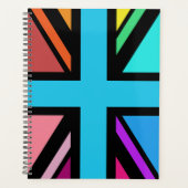 Union Jack/Flag veelkleurig + zwart ontwerp Planner (Voorkant)