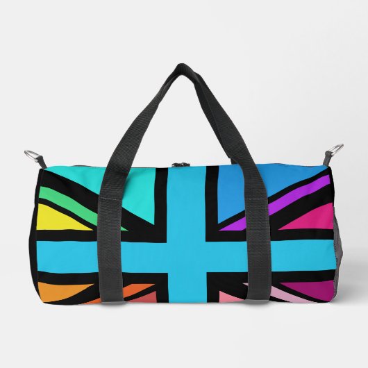 Union Jack/Flag veelkleurig + zwart ontwerp Plunjezak (Voorkant)