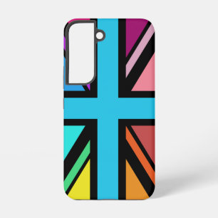 Union Jack/Flag veelkleurig + zwart ontwerp Samsung Galaxy Hoesje