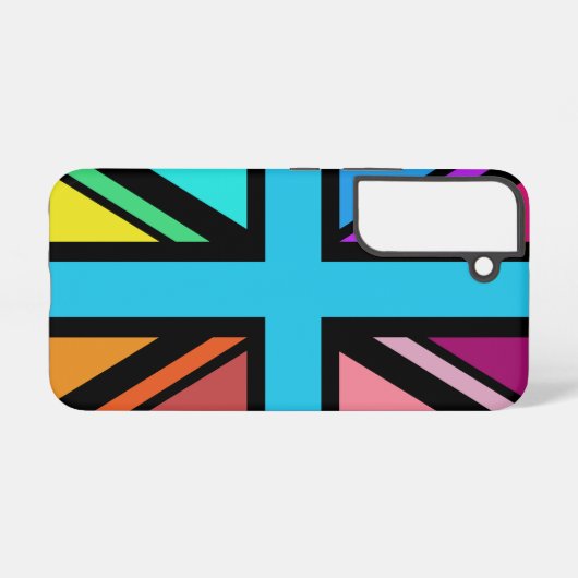 Union Jack/Flag veelkleurig + zwart ontwerp Samsung Galaxy Hoesje (Achterkant horizontaal)