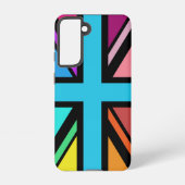 Union Jack/Flag veelkleurig + zwart ontwerp Samsung Galaxy Hoesje (Achterkant)
