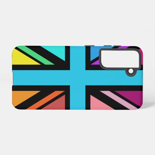 Union Jack/Flag veelkleurig + zwart ontwerp Samsung Galaxy Hoesje (Achterkant horizontaal)