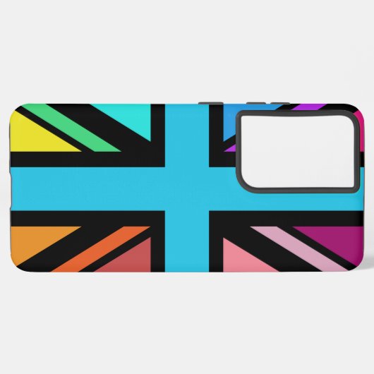 Union Jack/Flag veelkleurig + zwart ontwerp Samsung Galaxy Hoesje (Linkerkant)