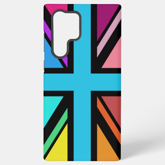 Union Jack/Flag veelkleurig + zwart ontwerp Samsung Galaxy Hoesje (Achterkant)