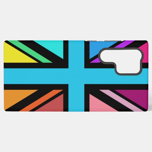 Union Jack/Flag veelkleurig + zwart ontwerp Samsung Galaxy Hoesje (Achterkant horizontaal)