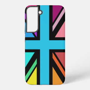 Union Jack/Flag veelkleurig + zwart ontwerp Samsung Galaxy Hoesje
