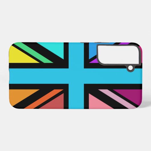 Union Jack/Flag veelkleurig + zwart ontwerp Samsung Galaxy Hoesje (Achterkant horizontaal)