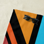 Union Jack/Flag veelkleurig + zwart ontwerp Strandlaken (In situ)