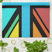 Union Jack/Flag veelkleurig + zwart ontwerp Theedoek (Gevouwen)