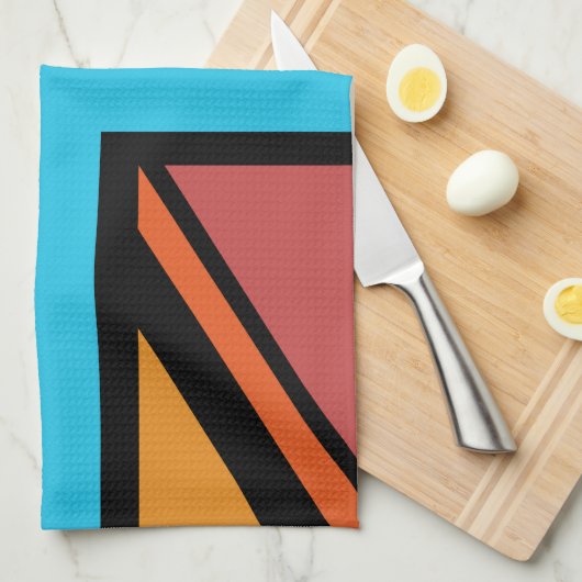 Union Jack/Flag veelkleurig + zwart ontwerp Theedoek (Quarter Fold)