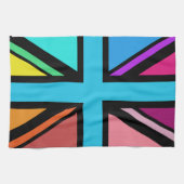 Union Jack/Flag veelkleurig + zwart ontwerp Theedoek (Horizontaal)