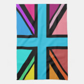 Union Jack/Flag veelkleurig + zwart ontwerp Theedoek (Verticaal)