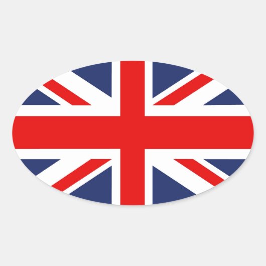 Union Jack Flag-Verenigd Koninkrijk Ovale Sticker (Voorkant)