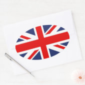 Union Jack Flag-Verenigd Koninkrijk Ovale Sticker (Envelop)