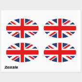 Union Jack Flag-Verenigd Koninkrijk Ovale Sticker (Vel)