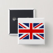 Union Jack Flag-Verenigd Koninkrijk Vierkante Button 5,1 Cm (Voorkant /achterkant)