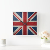 Union Jack flag Vierkante Klok (Huis)