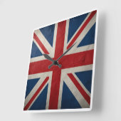 Union Jack flag Vierkante Klok (Hoek)