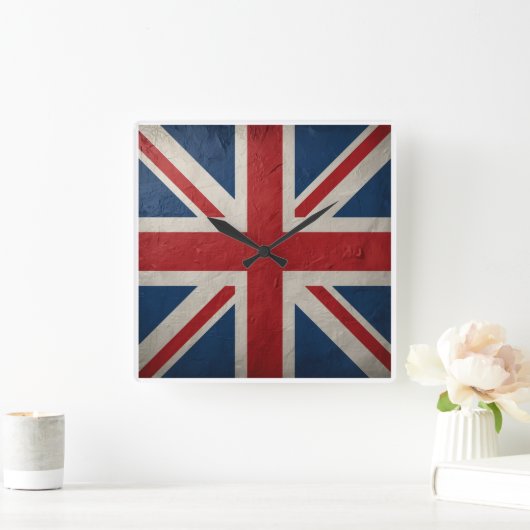 Union Jack flag Vierkante Klok (Huis)